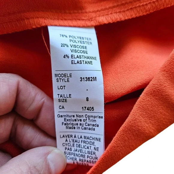 New With Tags Conrad C Collection Orange Cap Sleeve Side Tie Sheath Dress Size 8 - Picture 8 of 12